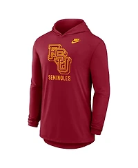 Nike Men's Garnet Florida State Seminoles Legacy Tri-Blend Dri-fit Long Sleeve Hoodie T-Shirt