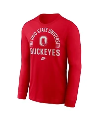 Nike Men's Scarlet Ohio State Buckeyes Legacy Arched Logo Long Sleeve T-Shirt