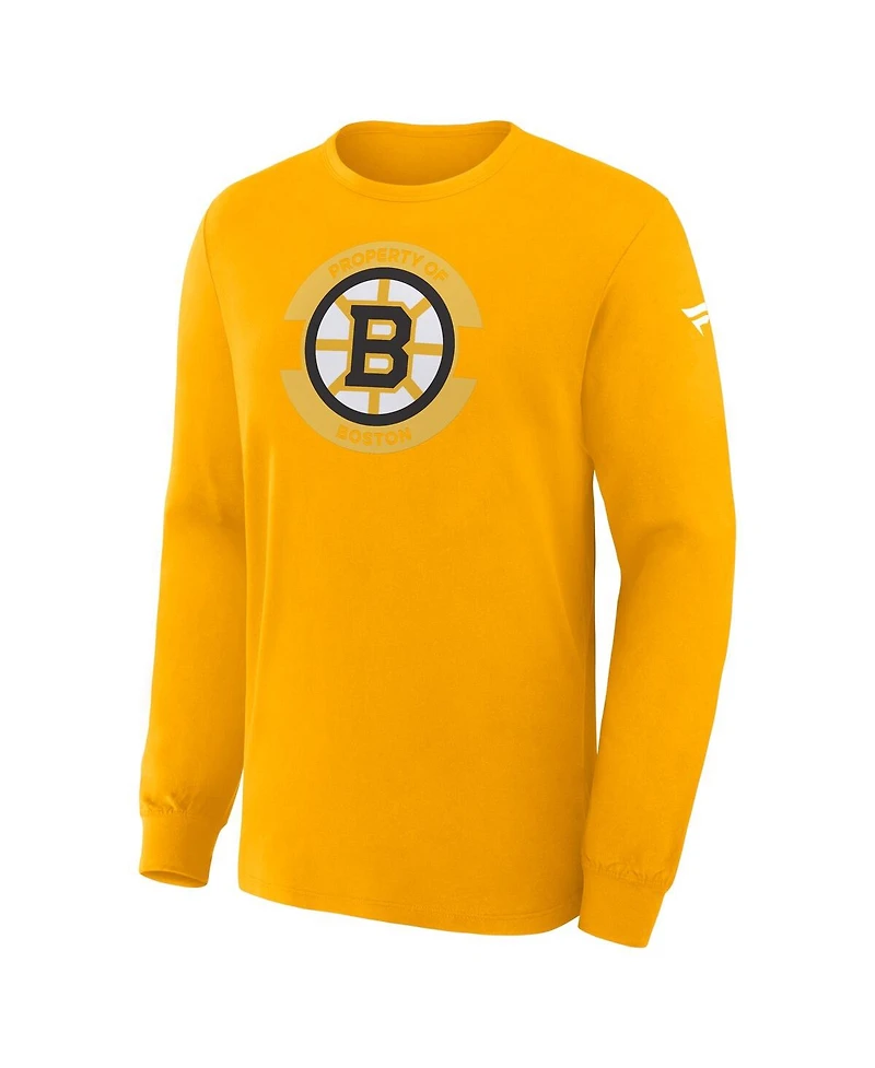 Fanatics Men's Gold Boston Bruins Authentic Pro Property Of Practice Long Sleeve T-Shirt
