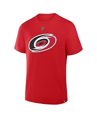 Fanatics Men's Sebastian Aho Red Carolina Hurricanes Authentic Stack Name Number T-Shirt