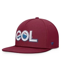 Fanatics Men's Burgundy Colorado Avalanche Authentic Pro Rink Team Code Snapback Hat