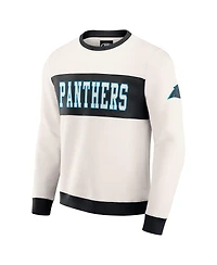Darius Rucker Collection by Fanatics Men's Cream Carolina Panthers Color Block Pullover Sweatshirt