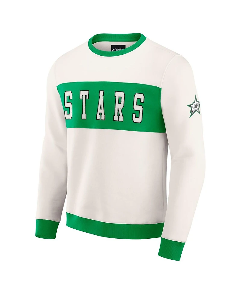 Darius Rucker Collection by Fanatics Men's Cream Dallas Stars Color Block Pullover Sweatshirt