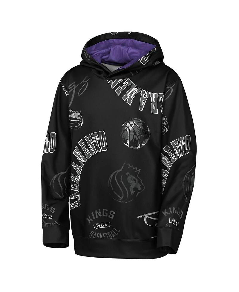 Outerstuff Big Boys and Girls Black Sacramento Kings Moving Violation Hoodie