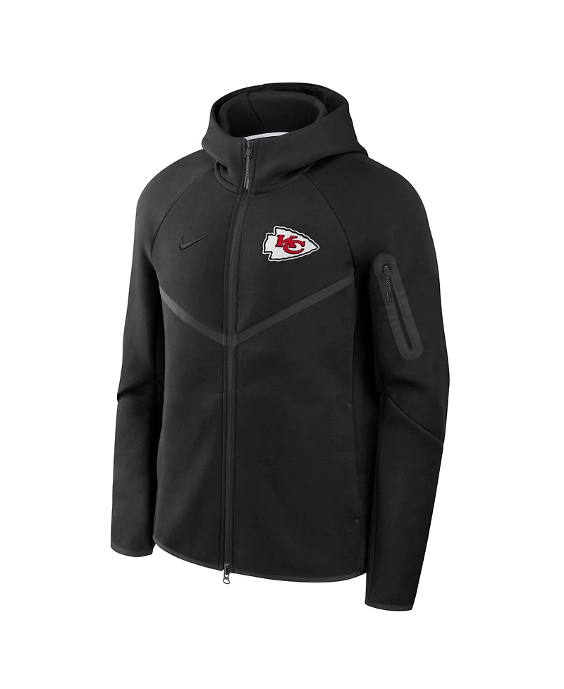 Nike Men's Black Kansas City Chiefs Tech Fleece Full-Zip Windrunner Hoodie
