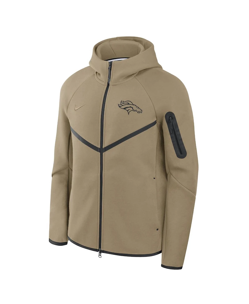 Nike Men's Olive Denver Broncos Tech Fleece Full-Zip Windrunner Hoodie