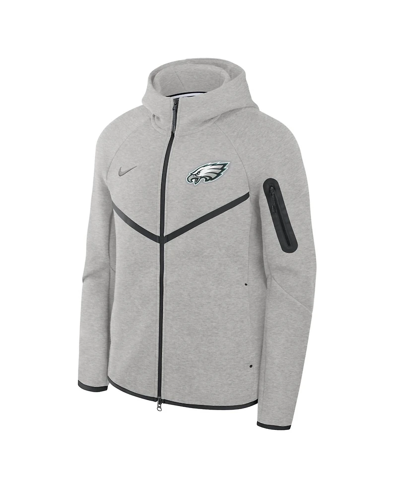 Nike Men's Heather Gray Philadelphia Eagles Tech Fleece Full-Zip Windrunner Hoodie