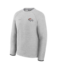 Nike Men's Heather Gray Denver Broncos Tech Fleece Raglan Sweatshirt