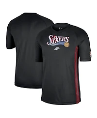 Nike Men's Black Philadelphia 76ers Classic Edition Hardwood Classics Authentic Game Shooting T-Shirt