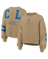 Jordan Women's Tan Ucla Bruins Oversized Phoenix 2-Hit Pullover Sweatshirt