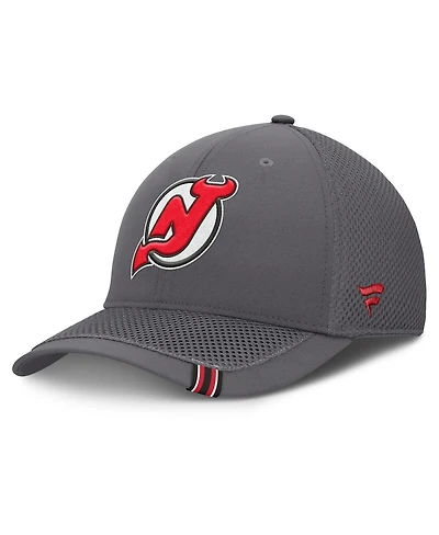 Fanatics Men's Gray New Jersey Devils Clincher Team Stripes Flex Hat
