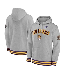 Nike Men's Heather Gray Lsu Tigers Legacy Retro Pullover Hoodie