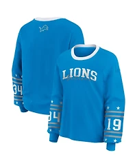 Wear by Erin Andrews Women's Blue Detroit Lions Plus Sport Long-Sleeve T-Shirt