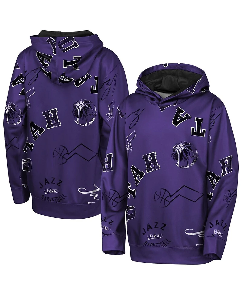 Outerstuff Big Boys and Girls Purple Utah Jazz Moving Violation Hoodie