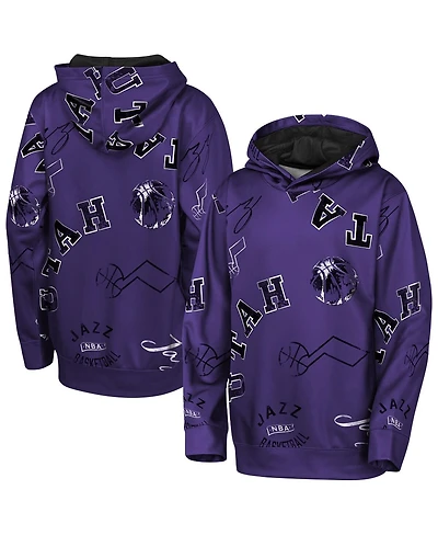 Outerstuff Big Boys and Girls Purple Utah Jazz Moving Violation Hoodie