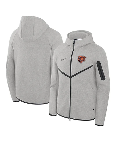 Nike Men's Heather Gray Chicago Bears Tech Fleece Full-Zip Windrunner Hoodie