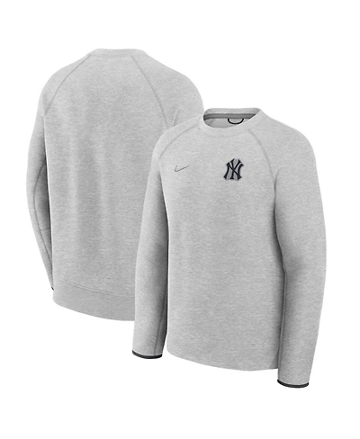 Nike Men's Heather Charcoal New York Yankees Tech Fleece Raglan Sweatshirt