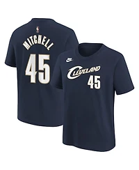 Nike Big Boys and Girls Donovan Mitchell Navy Cleveland Cavaliers Name Number T-Shirt