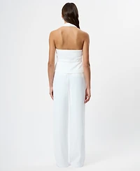 French Connection Women's Harry Suiting Belted Halter V-Neck Top