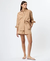 French Connection Women's Alexis Poplin Striped Shorts