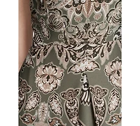 Vince Camuto Women's Printed Extended V-Neck Dress