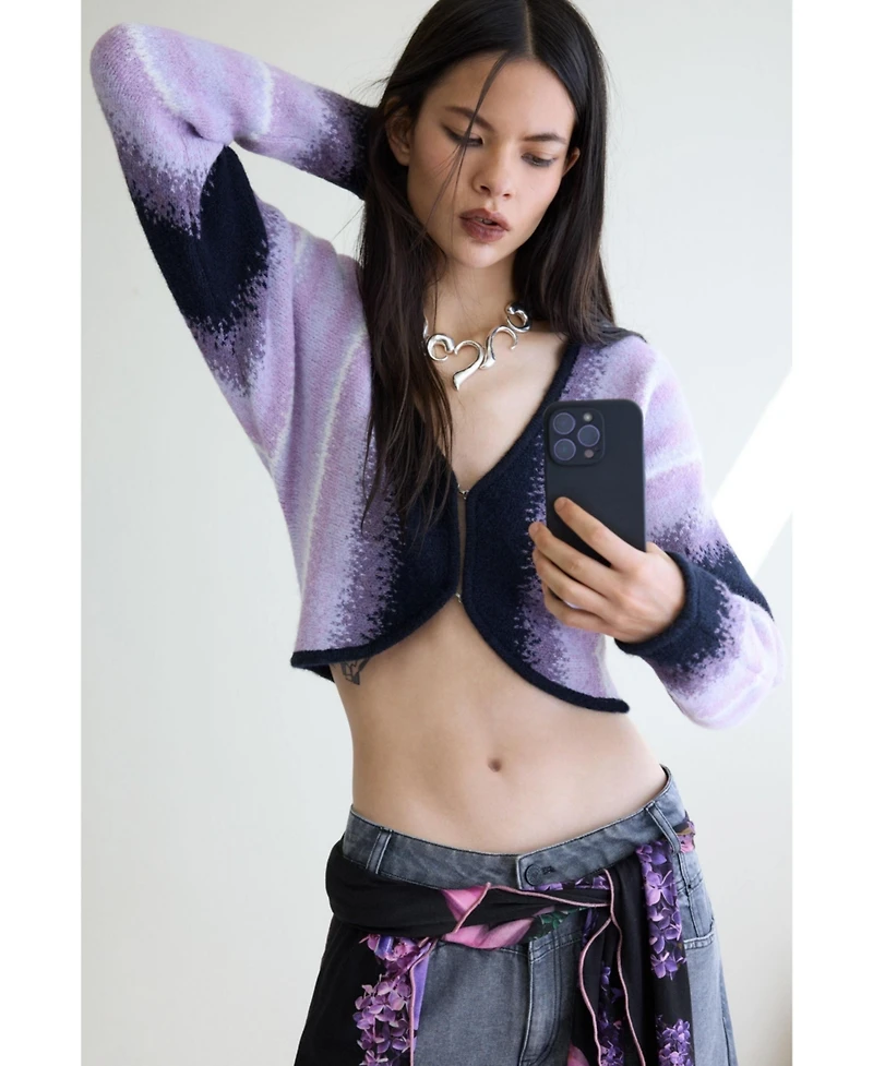 Desigual Women's Striped cardigan sweater