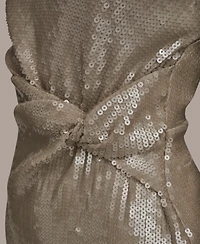 Donna Karan New York Women's Sleeveless Side Ruched Midi Dress