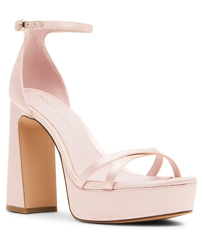 Madden Girl Women's Cady Strappy Platform Round-Toe Dress Sandals