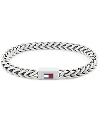 Tommy Hilfiger Men's Silver-Tone Stainless Steel Braided Bracelet