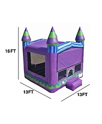 JumpOrange Mermaid Commercial Grade Bounce House for Kids and Adults 13x13 (with Blower), Basketball Hoop, Outdoor Indoor, Big Inflatable, Birthday Pa