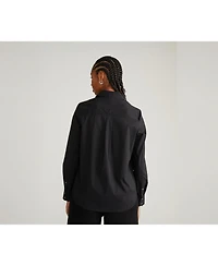 Universal Standard Plus Elbe Stretch Poplin Shirt Classic Fit