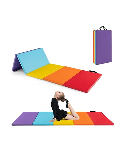Sugift 5-Panel Folding Gymnastics Mat for Kids