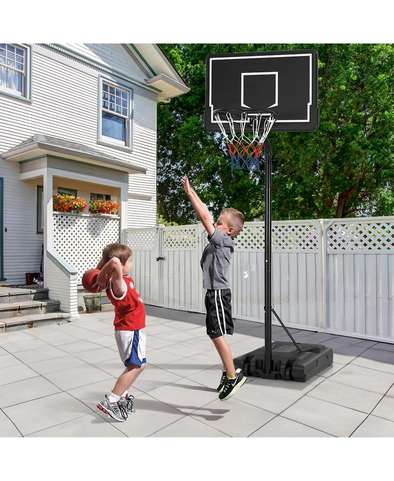Givimo Basketball Hoop 5.6-6.5 Ft Height Adjustable for Kids with Shatterproof Backboard