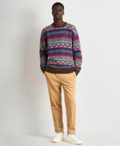 Scotch Soda Mens Drop Shoulder Long Sleeve Sweater Paired With Loose Tapered Corduroy Joggers