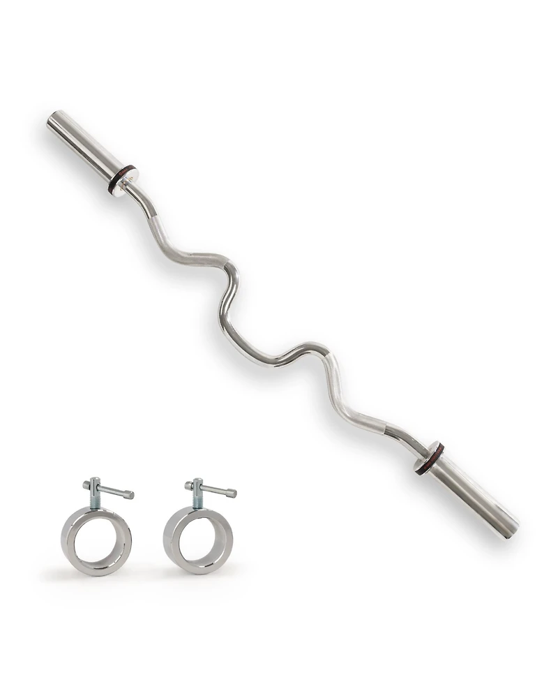 Sunny Health & Fitness 48” Super Curl Olympic Barbell Bar