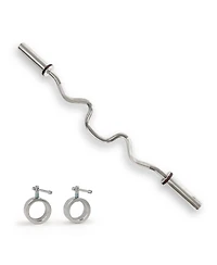 Sunny Health & Fitness 48” Super Curl Olympic Barbell Bar