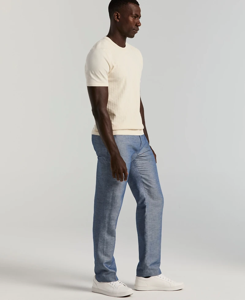 Perry Ellis Men's Portfolio Modern-Fit Linen/Cotton Solid Dress Pants