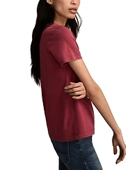 Lucky Brand Women's Coca Cola Circle Santa Graphic Print Top