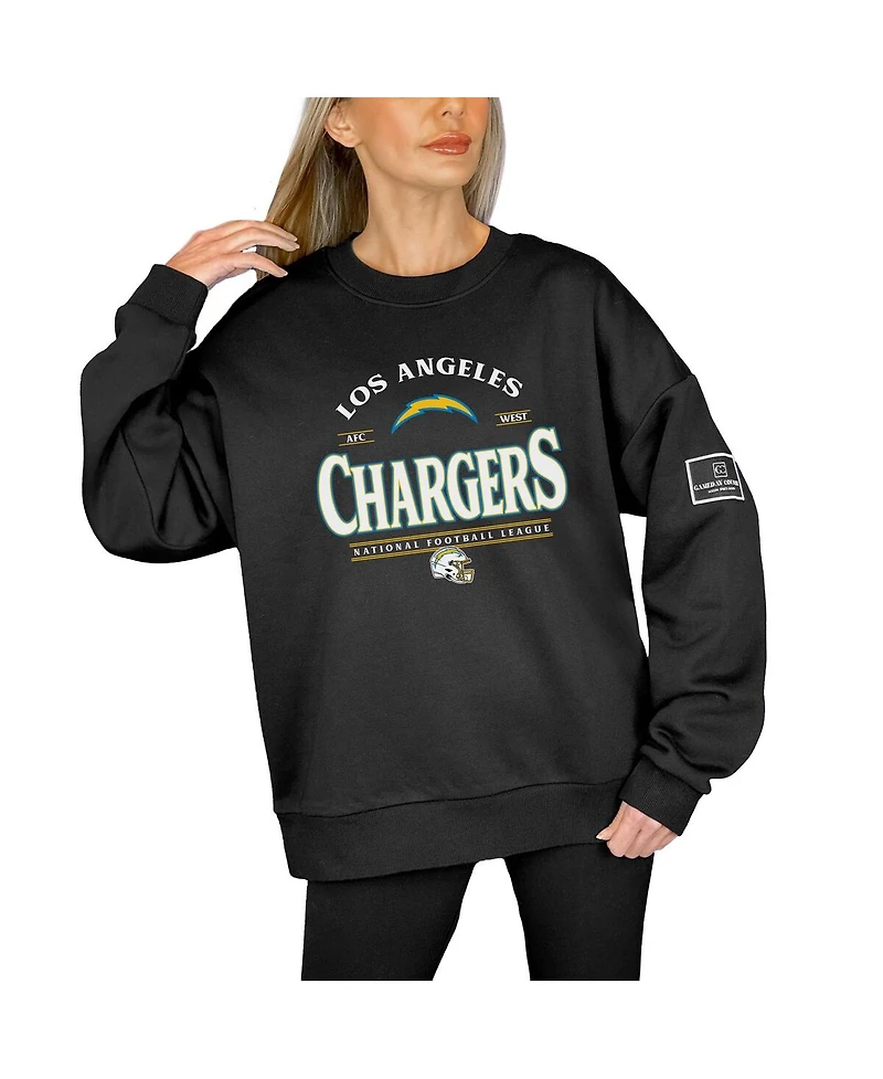 Gameday Couture Women's Black Los Angeles Chargers Oversized Players Only Label Pullover Sweatshirt