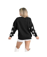 Gameday Couture Women's Black Atlanta Falcons Velocity Relaxed Rhinestone Pullover Sweatshirt