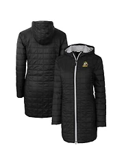 Cutter & Buck Women's Black Oregon Ducks Rainier PrimaLoft Eco Hooded Long Coat