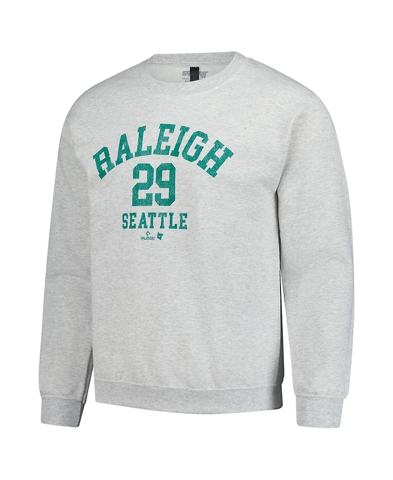 BreakingT Men's and Women's Cal Raleigh Heather Gray Mlbpa Player Name Number Sweatshirt