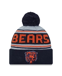 New Era Men's Navy Chicago Bears Throwback Main Cuffed Knit with Pom Hat