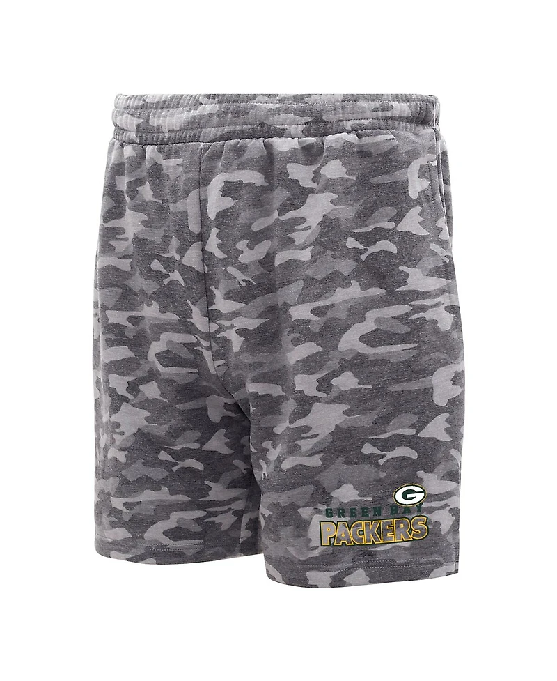 Concepts Sport Men's Charcoal Green Bay Packers Biscayne Camo Shorts