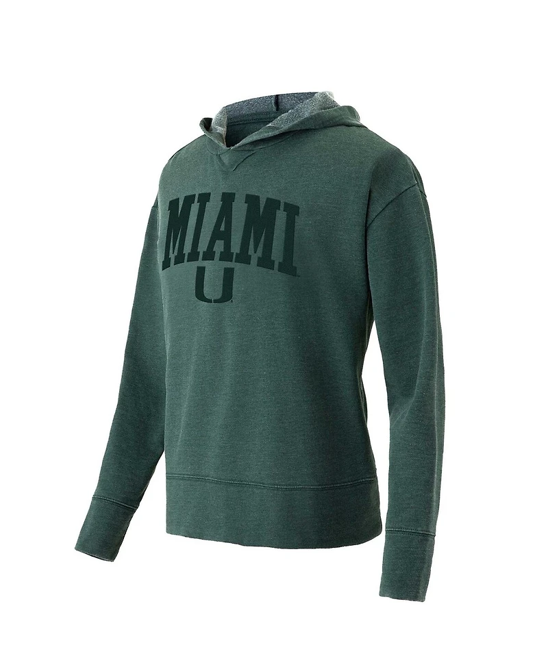 Concepts Sport Women's Green Miami Hurricanes Volley Long Sleeve Hoodie Top