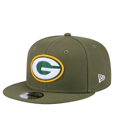 New Era Men's Olive Green Bay Packers Main 9FIFTY Snapback Hat