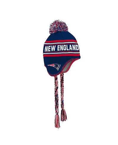 Outerstuff Big Boys and Girls Navy New England Patriots Jacquard Tassel Knit with Pom Hat