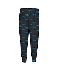 Outerstuff Preschool 2-Piece Black Carolina Panthers All-Over-Print Long Sleeve T-Shirt and Pants Sleep Set
