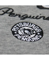 Mitchell & Ness Women's Heather Gray Pittsburgh Penguins Logo Lightweight Pullover Sweatshirt