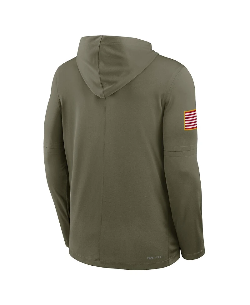 Nike Men's Olive Arkansas Razorbacks 2025 Military Appreciation Dri-fit Hoodie